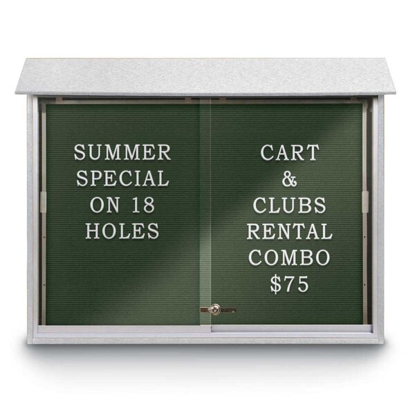 Indoor Enclosed Combo Board, 42"x32", Bronze Frame/Black & Buff